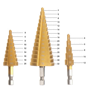 EXCLUSIVO JUEGO DE BROCAS ESCALONADAS X3